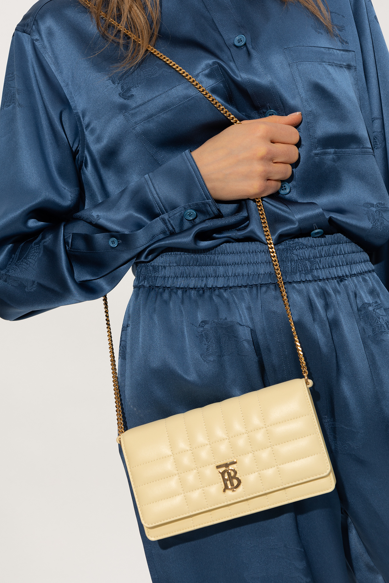 Yellow 'Lola' quilted shoulder bag Burberry